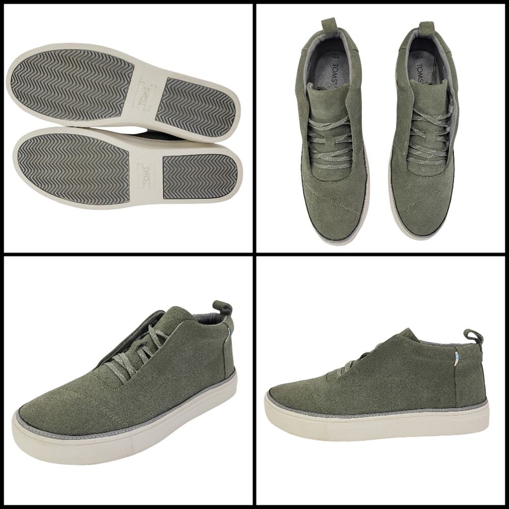 New Toms Riley Green Suede Sneakers Size 9.5 Womens